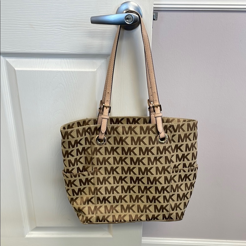 Michael Kors Tan Tote Bag with Signature Monogram
